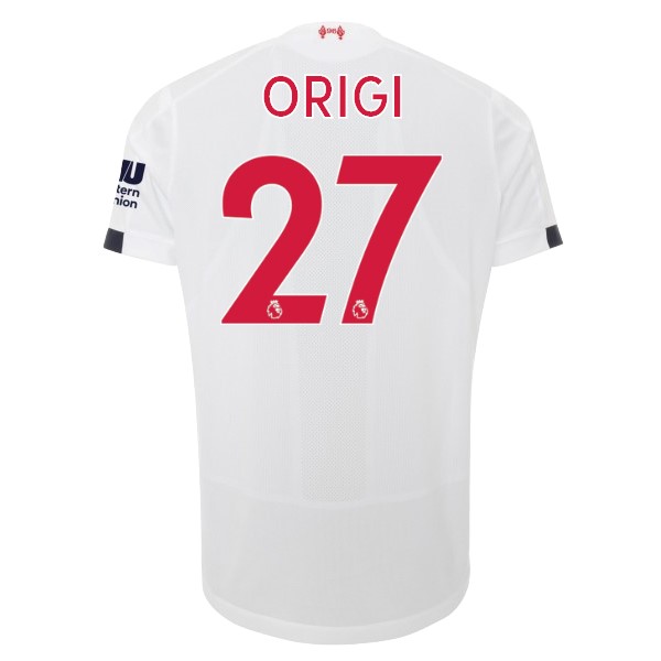 Camiseta Liverpool NO.27 Origi Replica Segunda Ropa 2019/20 Blanco